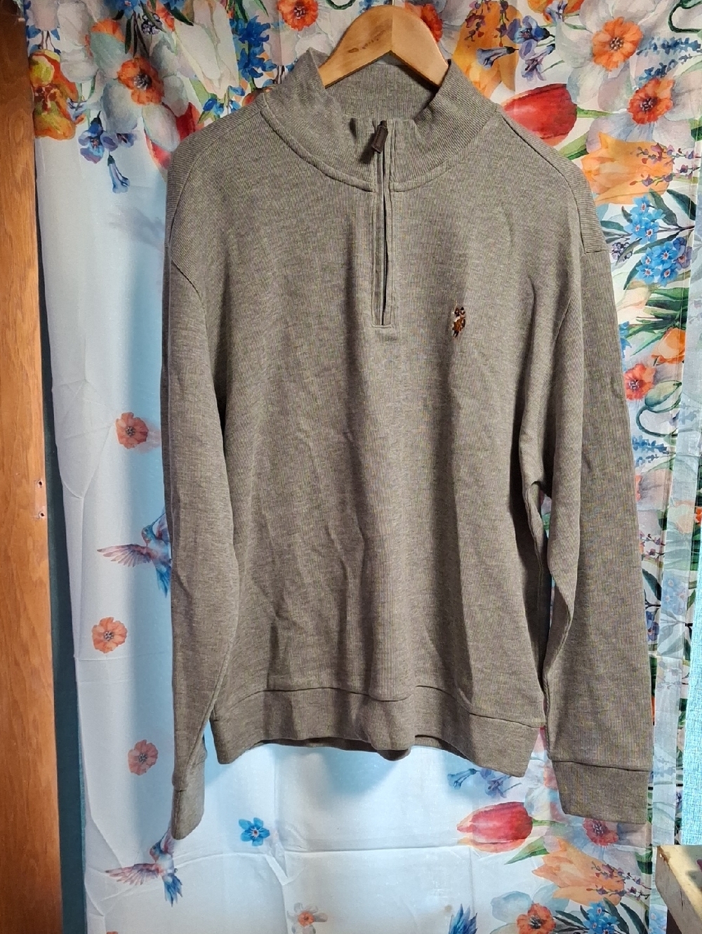 U.S. Polo Assn. Men's Heather Gray Half-Zip Pullover Size Large